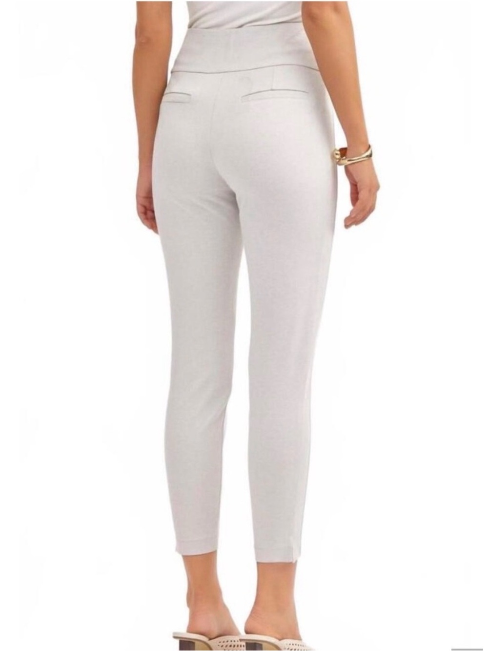 Women’s Pearl Gray Tailored Blazer & Pants Set - Chic Work Pants Set Alternative - Picture 3 of 6
